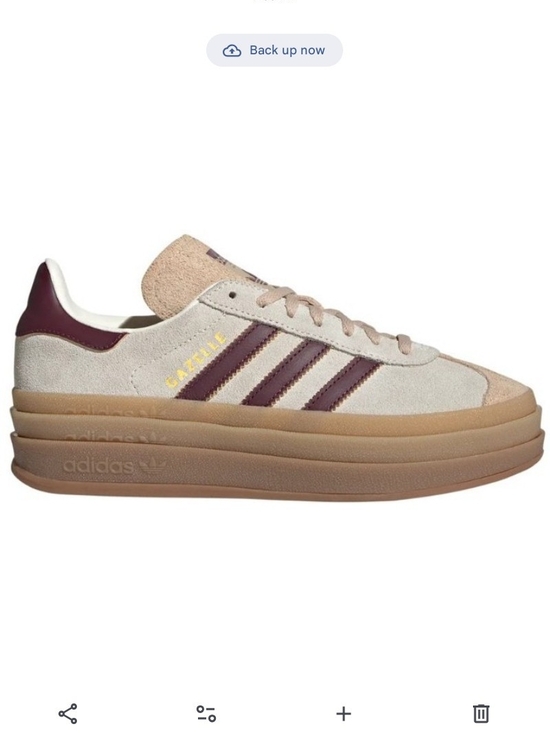 adidas Shoes - adidas Women’s Gazelle Platform Sneakers in Cream & Burgundy
